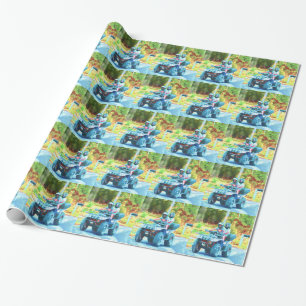 Papel De Presente Miúdos que montam um ATV todo o veículo do terre