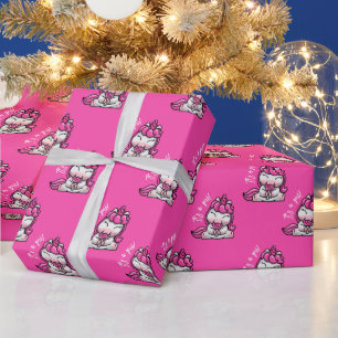 Papel De Presente Moça Bebê Rosa Unicórnio Sexo Festa de Revelação