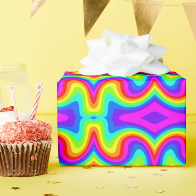 Papel De Presente Mod Rainbow 2 (Festa de aniversário)