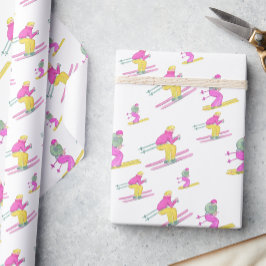Papel De Presente Moda Aquarela Esqui