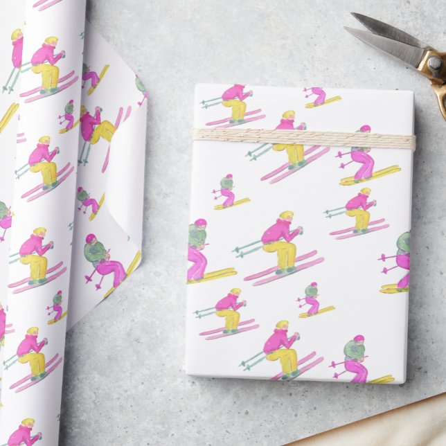 Papel De Presente Moda Aquarela Esqui  (Criador carregado)