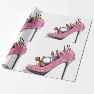 Papel De Presente Moda Makeup High Heels Stillettos