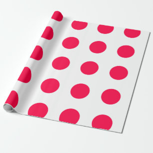 Papel De Presente Modelo Branco das Bolinhas Vermelhas Natal Elegant