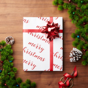 Papel De Presente Modelo Branco e Vermelho Personalizado Presente Fe