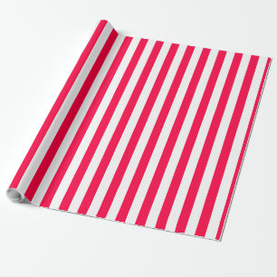 Papel De Presente Modelo Clássico de Natal Nostálgico Vermelho Branc