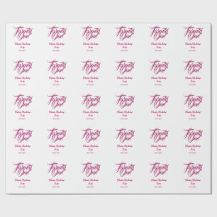 Papel De Presente modelo de 21º aniversário adicionar nome data ano