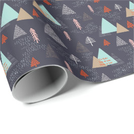 Papel De Presente Modelo de Árvore de Natal escandinava personalizad