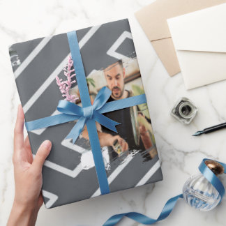 Papel De Presente Modelo de Foto Personalizado Inspiração Grega Prat