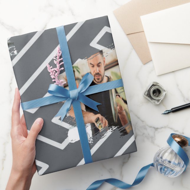 Papel De Presente Modelo de Foto Personalizado Inspiração Grega Prat (Presentear)