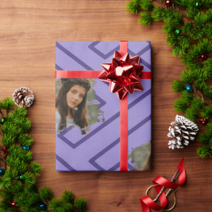Papel De Presente Modelo de Foto Personalizado Inspiração Grega Roxo