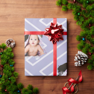 Papel De Presente Modelo de Foto Personalizado Inspiração Grega Roxo