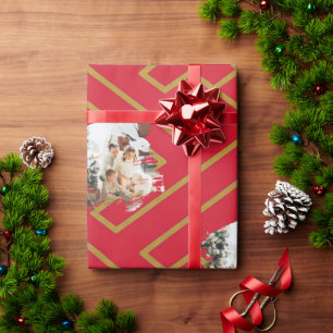 Papel De Presente Modelo de Foto Personalizado Inspiração Grega Verm