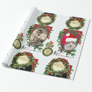 PAPEL DE PRESENTE MODELO DE FOTOS DE NATAL, BANJO, TIROS VERMELHOS