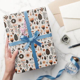 Papel De Presente Modelo de Natal do Motoveleiro Escandinavo Folk