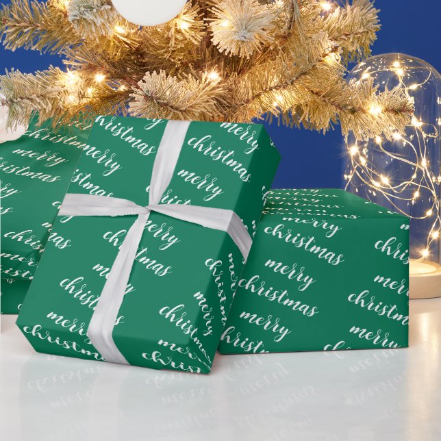 Papel De Presente Modelo de Natal Feliz em Verde de Pinheiro Present (Feriados)
