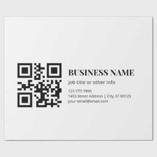 Papel De Presente Modelo de Nome Empresarial de Código QR Personaliz