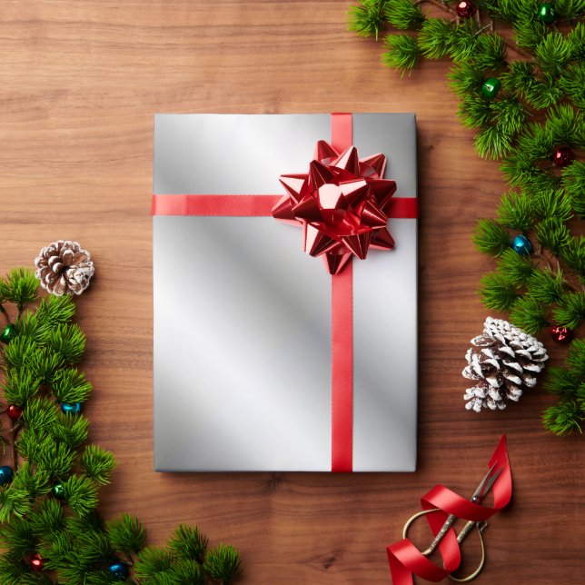 Papel De Presente Modelo de Oferta de Aparência Metálica Glam (Presente de Natal)