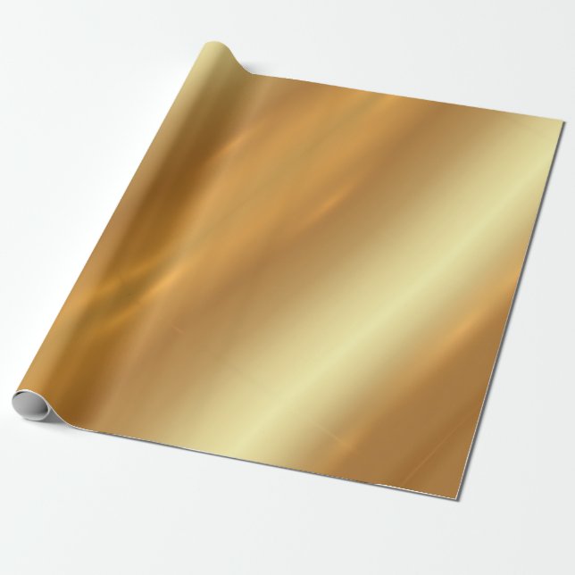 Papel De Presente Modelo de Presente de Luxo Moderno Glamour Dourado (Desenrolado)