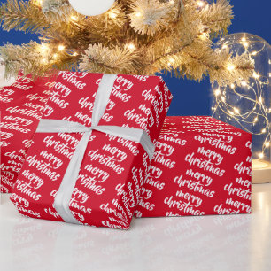 Papel De Presente Modelo Personalizado Vermelho e Branco Presente de