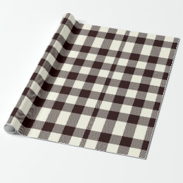 Papel De Presente Moder Clássico Gingham Preto e Branco