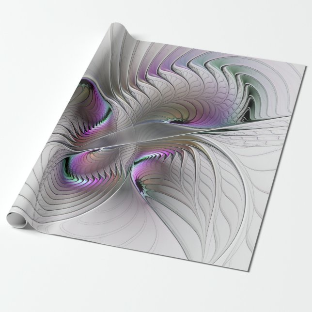 Papel De Presente Modern Abstrato Shy Fantasy Figura Arte Fractal (Desenrolado)