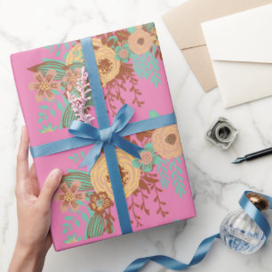 Papel De Presente Modern Boho Floral Home Decor
