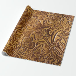 Papel De Presente Modern Brown Brincou Com Couro Faux