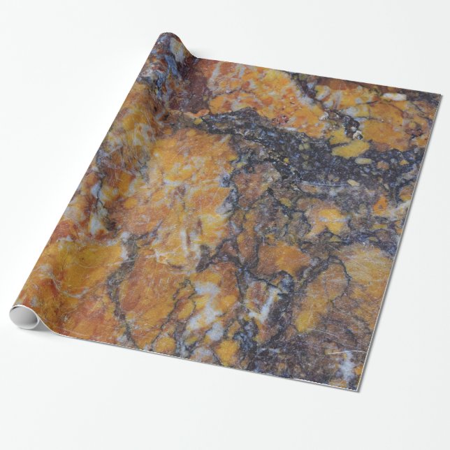 Papel De Presente Modern Brown Faux Marble (Desenrolado)