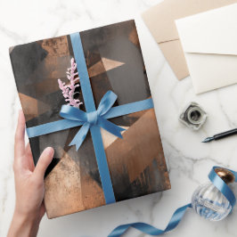 Papel De Presente Modern Copper Bronze Shine Abstract Pattern
