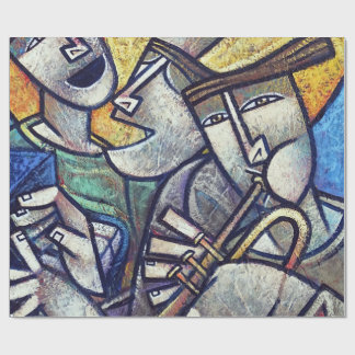 Papel De Presente Modern Cubist Jazz Musicians Art Wrapping Paper
