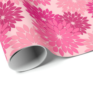 Papel De Presente Modern Floral Kimono Impressão, cor-de-rosa