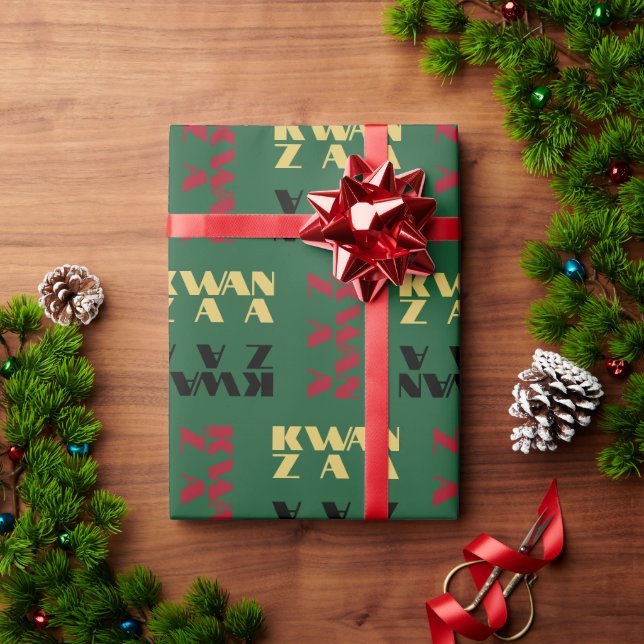 Papel De Presente Modern Happy Kwanzaa (Presente de Natal)