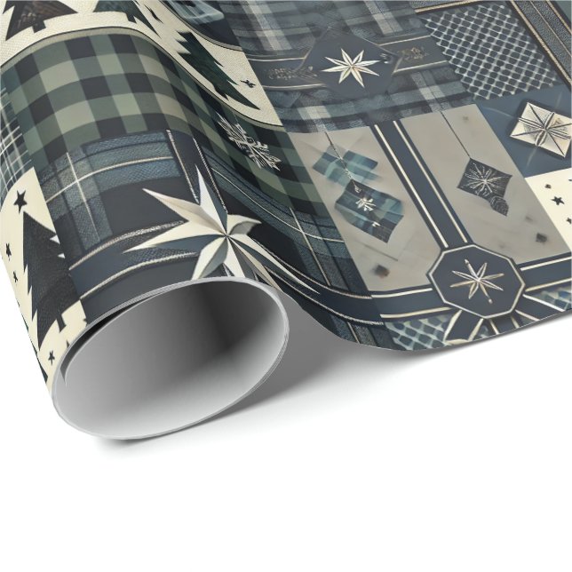Papel De Presente Modern Masculine Christmas Wrapping Paper (Ponta do rolo)