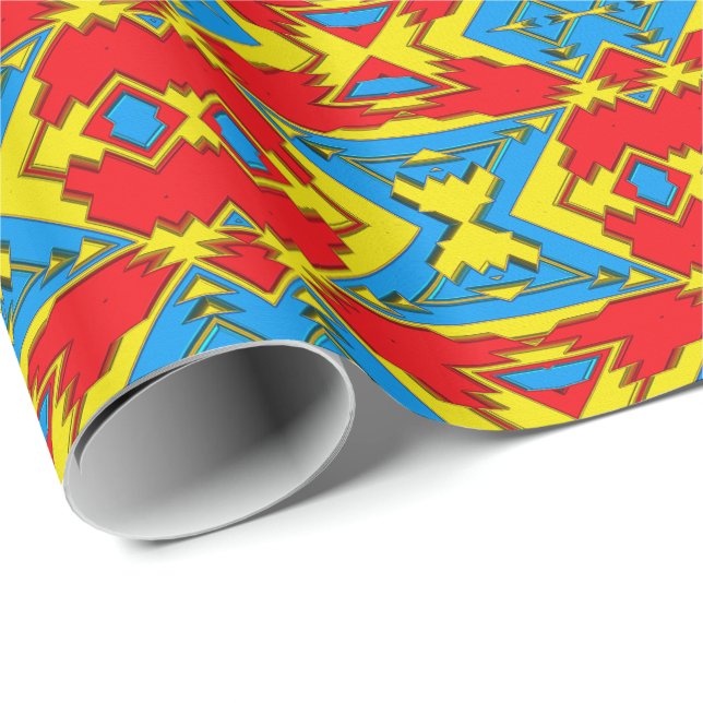 Papel De Presente Modern Native American 12 Wrapping Paper (Ponta do rolo)