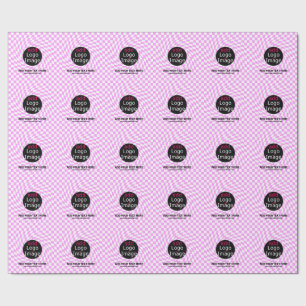 Papel De Presente Modern Professional Custom Brand Checker Pink 