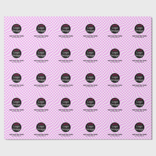 Papel De Presente Modern Professional Custom Brand Checker Pink  (Barra)