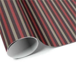 Papel De Presente Modern Red Sage Black Stripe Christmas