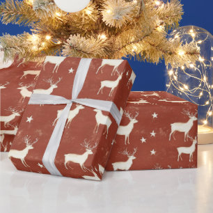Papel De Presente Modern Reindeer Christmas