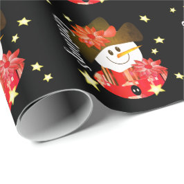 Papel De Presente Modern Snowman Designada
