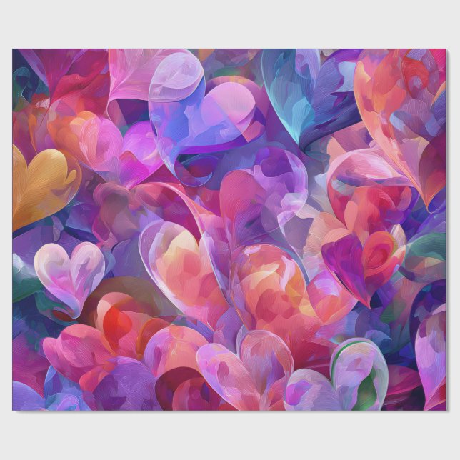 Papel De Presente Modern Valentine Wrapping Paper– Abstract Colorful (Aberto)