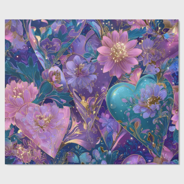 Papel De Presente Modern Valentine Wrapping Paper– Abstract Colorful (Aberto)