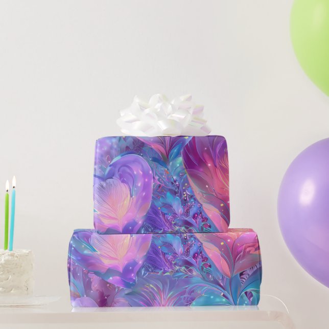Papel De Presente Modern Valentine Wrapping Paper– Abstract Colorful (Presentes para festas)