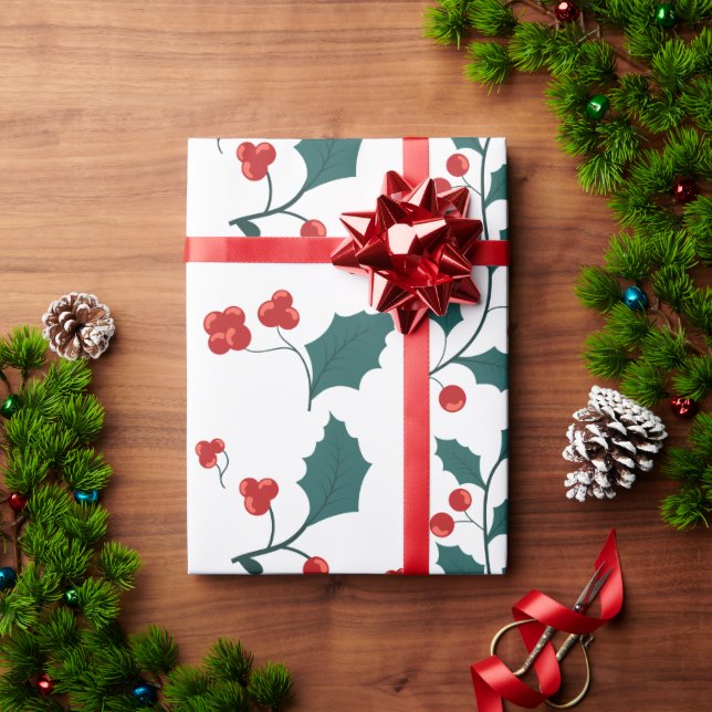 Papel De Presente Modern Watercolor  Wrapping Paper (Presente de Natal)