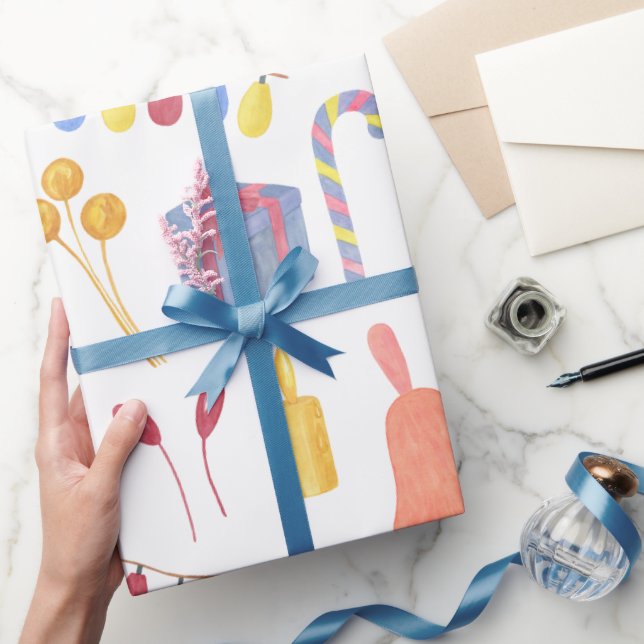 Papel De Presente Modern Watercolor  Wrapping Paper (Presentear)