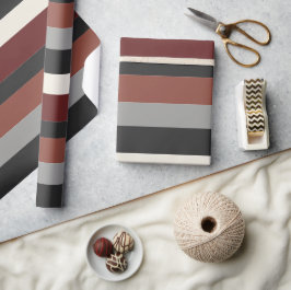 Papel De Presente Moderna Linear | Minério de Ferro e Ardósia Rubi