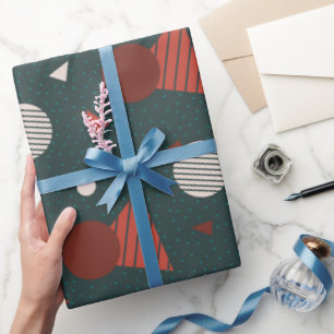 Papel De Presente Moderno Artisan Especial Geométrico Baby Boy Sho