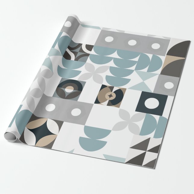 Papel De Presente Moderno,Cute,Na moda,Geométrico,Papel de enrolamen (Desenrolado)