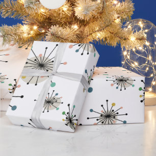 Papel De Presente Moderno do Meio século de Retrô Atômico Cute St