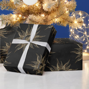 Papel De Presente Moderno Dourado Planeta da Lua Solar Mandala