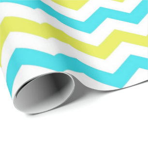 Papel De Presente Moderno, fresco, verde trendy, amarelo, chevron br